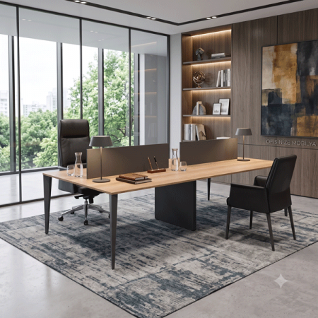 Exen Dört'lü Ofis ve Büro Masa 240x142 cm